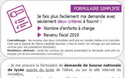 La campagne de demande des bourses de lycée 2020-2021 est ouverte